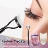 3 in 1 Eyelash Application Tool Kit,Mascara Comb Eyelash Separator Portable Mini Eyelash Curler and False Eyelash Applicator Tweezers Extensions Clips Eyelashes Buddy Kit (Pink) view 2