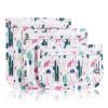 HIONXMGA TSA Approved Toiletry Bag, Set of 3 Clear Travel Toiletry Bag Quart Size Zipper Travel Pouch, Waterproof Makeup Cosmetic Bag for Women Men Kids Toiletries Carry on, Cacti B view 1
