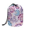 Gomyblomy Tie-Dye Musical Notes Cosmetic Bag Portable Drawstring Toiletry Bag,Soft Foldable Storage Bag Round Storage Bag Travel Accessories view 1