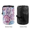 Gomyblomy Tie-Dye Musical Notes Cosmetic Bag Portable Drawstring Toiletry Bag,Soft Foldable Storage Bag Round Storage Bag Travel Accessories view 3