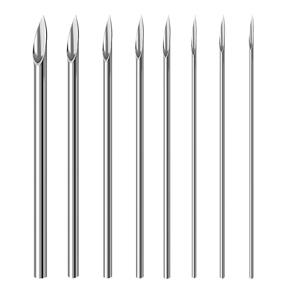 body piercing needles,WOLAYI 40PCS Mixed Piercing Needles-12g.13g.14g.15g.16g.17g.18g.20g Individualized Package 5Pcs of Each Stainless Steel Sterile(Mixed)