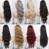 Youllyuu Synthetic Blonde Long Body Wave Drawstring Ponytailtail Clip In Hair Extensions For Women Black Brown Ash-Gold 24IN view 3