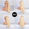 Youllyuu Synthetic Blonde Long Body Wave Drawstring Ponytailtail Clip In Hair Extensions For Women Black Brown Ash-Gold 24IN view 4