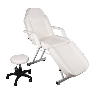 Multipurpose 3-Section Spa Massage Table with Hydraulic Stool, 73-inch Adjustable Tattoo Chair Esthetician Lash Bed with Removable Headrest, Salon Chair Facial Bed for Beauty Barber Massage Equipment