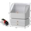 Cosmetic Display Cases,Countertop Makeup Organizer Stands Holder Box Cosmetic Storage Rack Cabinet with Drawers Lipstick Rack,for Bathroom Bedroom Dresser Vanity,White view 2