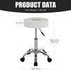 MGHH Round Rolling Stool with Swivel Garage Stool Esthetician Chair Tattoo Stool Shop Stools with Wheels PU Cushion Leather Stool for Office, White view 3