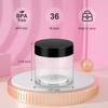 Loretoy 36 Pack 2 OZ Plastic Jars with Lids, BPA Free, Reusable, Refillable Transparent Cosmetic Containers for Bath Salts, Cosmetics, Powders, Beauty Product and Small Accessories view 3