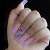 Magrace Short Press on Nails with Designs French Tip Fake nails 24 Pcs Square Stick on Nails for Women (A-5) view 1