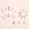 Magrace Short Press on Nails with Designs French Tip Fake nails 24 Pcs Square Stick on Nails for Women (A-5) view 3