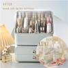 Cosmetic Display Cases,Countertop Makeup Organizer Stands Holder Box Cosmetic Storage Rack Cabinet with Drawers Lipstick Rack,for Bathroom Bedroom Dresser Vanity,Green view 3