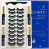 7C SevenCrown 3D Magnetic Eyelashes and Eyeliner Kit - 10 Pairs Reusable Magnetic Lashes Natural Look, Upgraded Long-Lasting 4 Tube Waterproof Liner with Application - Cruelty Free,Easy view 1