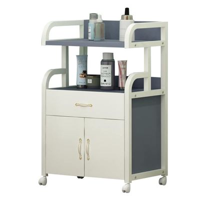 MAHFEI Barber Stations Storage Cabinet, Salon Storage Cabinet Beauty Locker Stylist Spa Equipment with Drawer & Wheels Hair Stylist Station (Color : White-A, Size : 50x33x82cm)