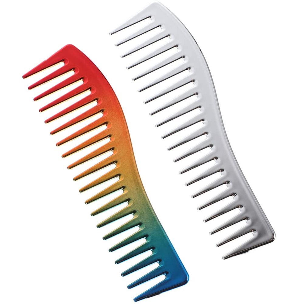 Beavorty 2pcs Portable Hairdressing Comb for Men Ergonomic Widen Teeth Styling Comb for Beard and Hair for Home Barber Use and Color Options