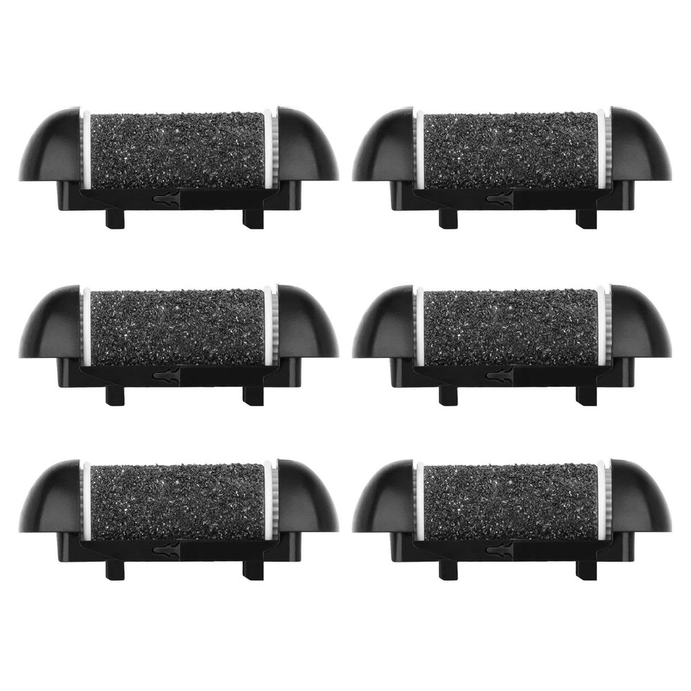 6 Pack Replacement Refill Rollers for Electric Foot File Callus Remover Pedicure Kit Feet Tools Grinding Roller Head for Tough Dead Skin and Hard Callus (6pcs Tough Coarse)