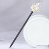 LIBERGA 2 Pack Wooden Hair Sticks for Buns,White Pearl Flower Hair Chopsticks Clips Chinese Vintage Hairpin for Women view 1