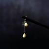 LIBERGA 2 Pack Wooden Hair Sticks for Buns,Chinese Style Hair Chopsticks Clips Flower Tassel Hairpin for Women Hair Accessory,Light Yellow view 1