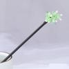 LIBERGA 2 Pack Wooden Hair Sticks for Buns,Flower Pearl Hair Chopsticks Clips Chinese Vintage Hairpin for Women,Green view 1