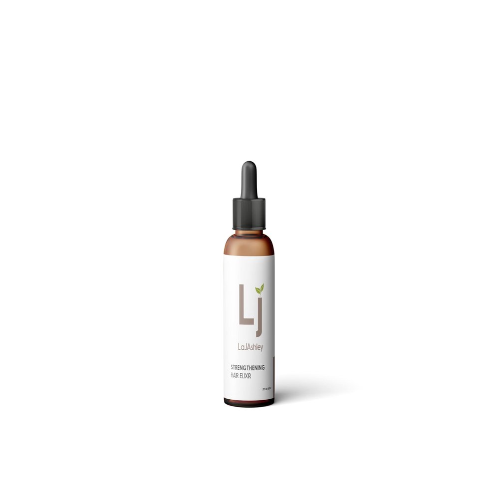 LaJAshley Strengthening Hair Elixir, Oil Based, Vegan, All Natural, Circulates Blood Flow, Growth Formula, Stimulates Cell Regeneration, Scalp Treatment 2 fl oz