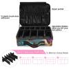 FOLIOSA Makeup Train Case (Flowers Monkey), Lare Capacity Zipper Cosmetic Organizer with Adjustable Dividers for Makeup Brushes Cosmetics Jewelry Toiletry, Artist Storage Bag Plus Size view 4