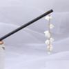 LIBERGA Wooden Hair Sticks for Buns,2 Pack,White Flower Hair Chopsticks Clips Pearl Tassel Hairpin for Long Hair view 1