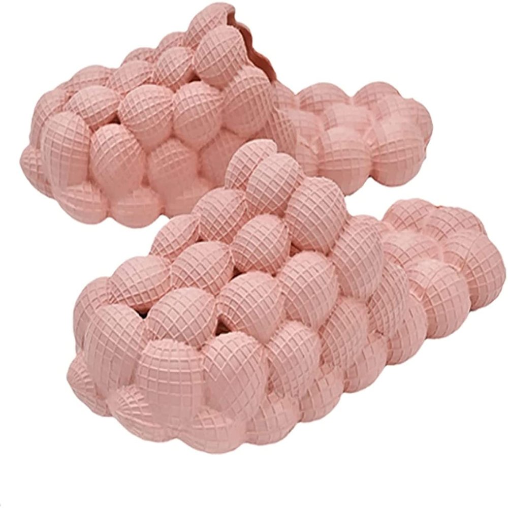 Massage Bubble Slides Slippers for Women Men, Funny Lychee Non-Slip Spa Slippers, Gym House Slippers Shower Bedroom Slippers, Thick Sole Spa Slides Slippers (Pink,8,9,Men,6,7)