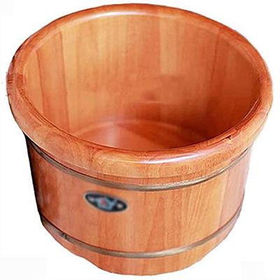FEHUN Foot Bath Soak 35Cm Pedicure Barrel for Household Use, with Lid with Massager, Foot Bath Barrel Heating Steam, Thickened Foot Bath Barrel Over Calf,B ( Color : A )