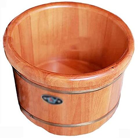 FEHUN Foot Bath Soak 35Cm Pedicure Barrel for Household Use, with Lid with Massager, Foot Bath Barrel Heating Steam, Thickened Foot Bath Barrel Over Calf,B ( Color : A )