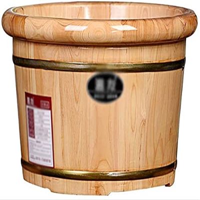 FEHUN Foot Bath Soak Household Hemming Solid Wood Foot Tub, Thickened Thermal Foot Bath, Elderly Children Portable Foot Bath Bowl, Spa Massage Foot Bucket,A ( Color : A )