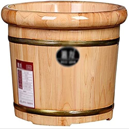 FEHUN Foot Bath Soak Household Hemming Solid Wood Foot Tub, Thickened Thermal Foot Bath, Elderly Children Portable Foot Bath Bowl, Spa Massage Foot Bucket,A ( Color : A )