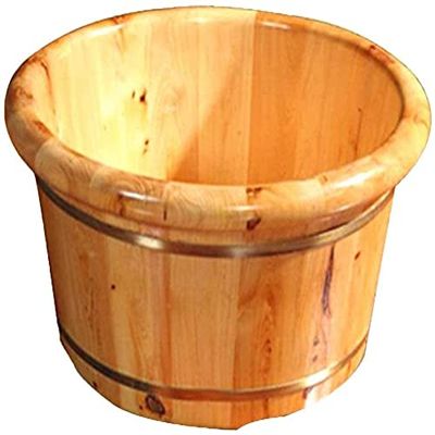 FEHUN Pedicure Foot Soak Wooden Barrels Pedicure Basin 26Cm High Foot Massage Foot Barrel Cedar Round Side Footbath Household Solid Wood Foot Tub Barrel