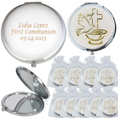 12 PCS First Communion Favors (12 PCS) Compact Mirror. 1er Comunin, Primera Comunin, Aos comunion Memorial