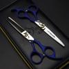 6.0 Inch Hair Cutting Scissors Set, High Grade Orange Gasket Thinning Shears Hair Cutting Scissors, Professional Bangs Barber Shears Kit Tools, Free Scissors Pack, for Hair Stylist Or Home Use(Blue) view 2