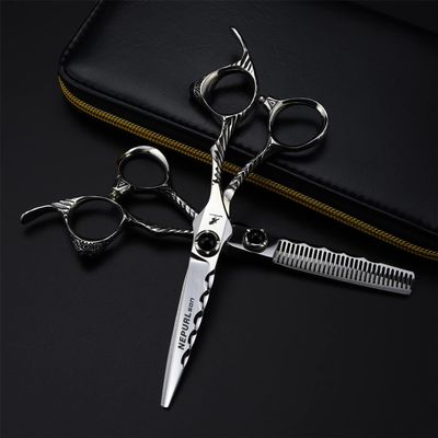 6.0 Inch High Grade Hair Cutting Scissors Set, Barber Hair Cutting & Thinning Shears, 440C Stainless Steel Thinning Shears Hair Cutting Scissors, Free Scissors Pack, for Barber And Home Use