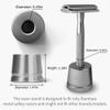 Bambaw Silver Safety Razor Stand | Razor Holder Stand | Straight Razor Stands does not fit all Safety Razors | Double Edge Safety Razor Stand | Shaver Holder Stand Razor Base | Single Razor Stand view 2