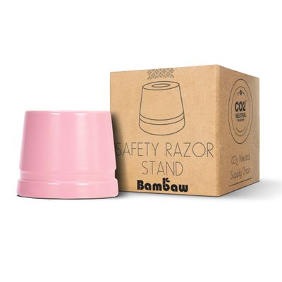 Bambaw Pink Safety Razor Stand | Razor Holder Stand | Shaver Holder Stand does not fit all Safety Razors | Double Edge Razor Stand | Straight Razor Stand | Razor Holders | Single Razor Stand