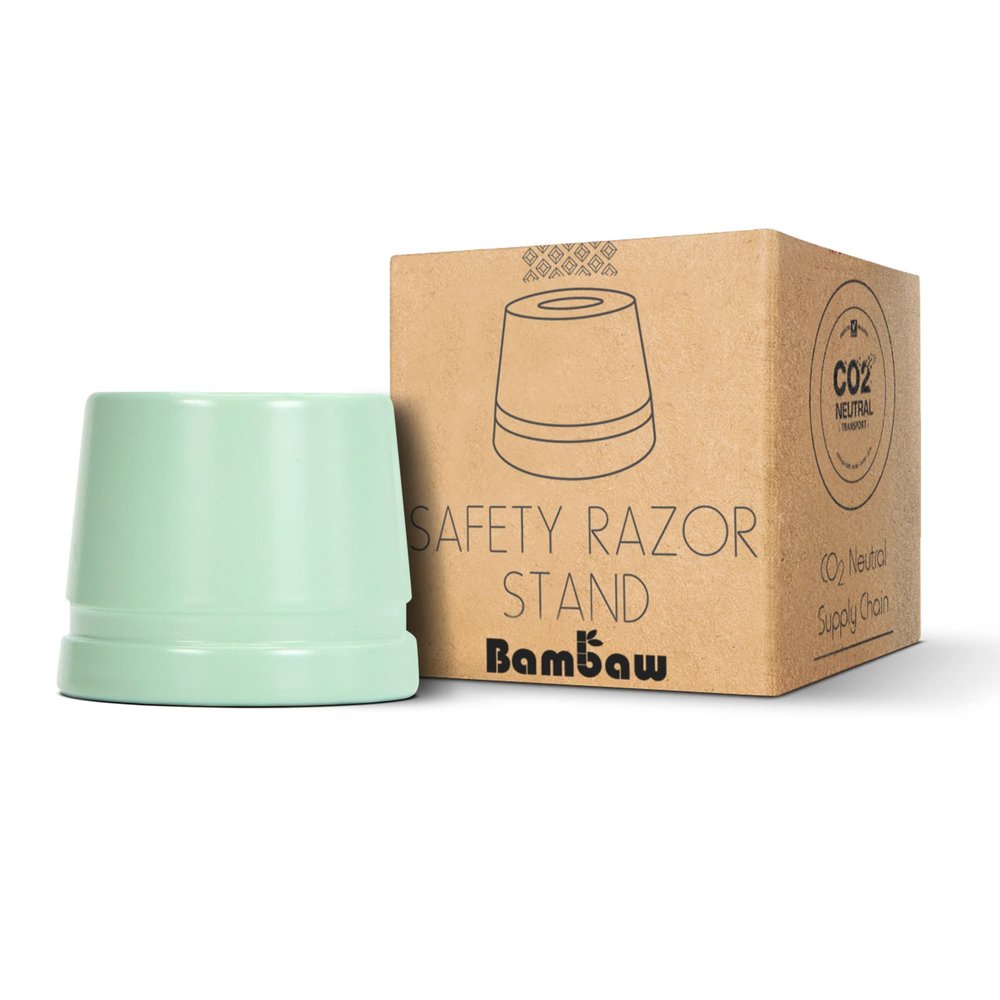 Bambaw Mint Green Safety Razor Stand | Razor Holder Stand | Shaving Razor Stands does not fit all Safety Razors | Shaver Holder Stand Razor Base | Double Edge Razor Stand | Single Razor Stand