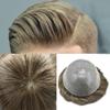 Toupee For Men PAPY Hand-tied Mens Toupee European Remy Human Hair 0.12MM PU Hair Systems For Men Durable Hair Replacement System Men's Hair Unit For Thinning Hair (8X10, #1B90 #1B OFF Black With 90% Synthetic Grey-110% Light To Medium Density) view 3