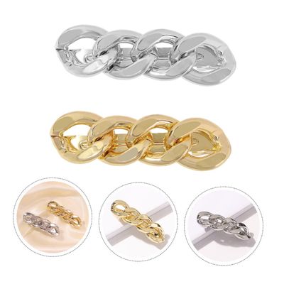 KALLORY 2pcs Fashion Chain Hair Barrettes Stylish Clips for Women and Girls for Daily Use and Special Occasions