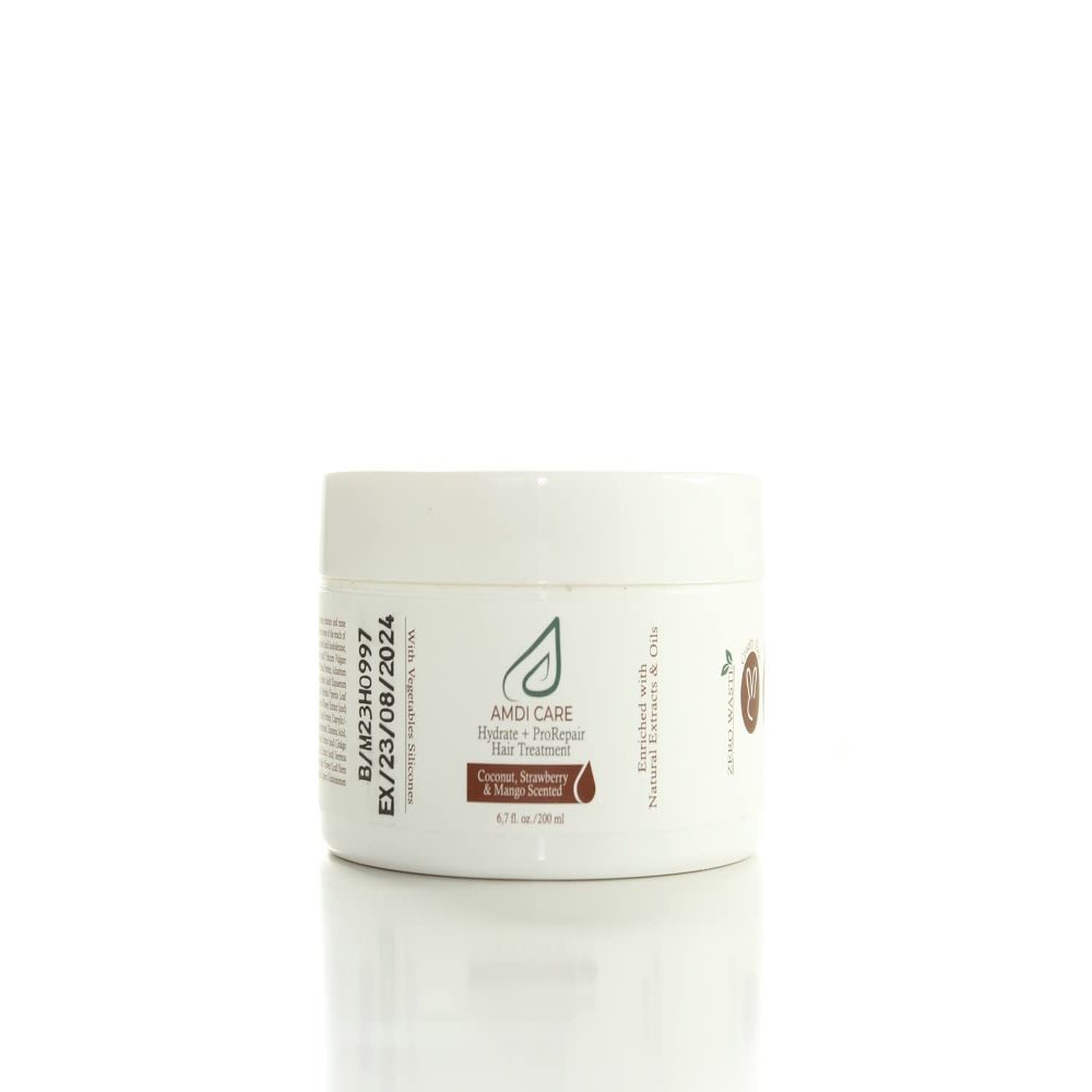 AMDI CARE Hair Mask For Dry Damaged Hair And Healty Growth, 100% Natural Ingredients, Curly Hair, Frizzy Hair, 6.7 oz