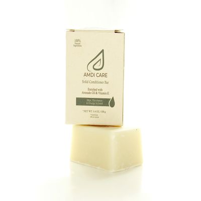 AMDI CARE Avocado Oil & Vitamin E Conditioner Bar - Deeply Nourishing & Detangling Solid Conditioner for Dry, Frizzy Hair - Vegan, Silicone-Free - 3.4 oz