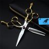 6.0 Inch Hair Scissors, Hair Cutting Scissors Set, High Grade Hairdressing Thinning Shears, Barber Shears Kit Tools, Free Scissors Pack, Sharp And Durable, Gold Handle, for Men/Women/Kids/Salon & Home view 1