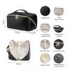 VERNASSA Large Capacity Travel Makeup Bag for Women, Waterproof Portable Cosmetic Bag with Compartments, Foldable Flat Lay Design for Easy Access, Perfect for Toiletries & Beauty Essentials (Black) view 2