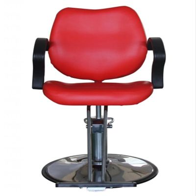 Funnylife Red Round Base Hydraulic Pump Styling Chair Barber Chair Salon Beauty Equipment