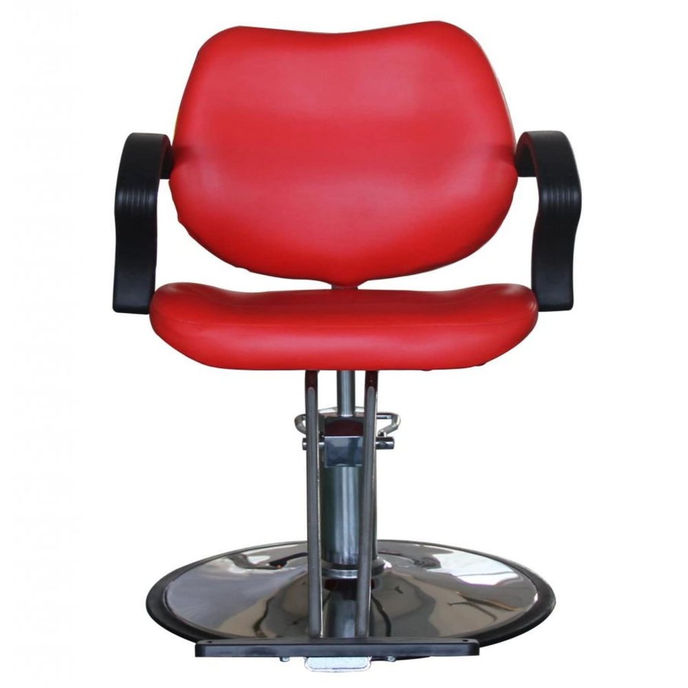 Funnylife Red Round Base Hydraulic Pump Styling Chair Barber Chair Salon Beauty Equipment
