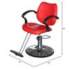 Funnylife Red Round Base Hydraulic Pump Styling Chair Barber Chair Salon Beauty Equipment view 2
