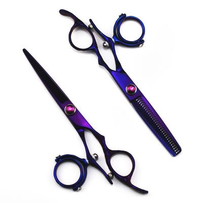 Hair Cutting Scissors, 6.0inchs Rotate 720 Handed Professional Straight Teeth Scissors Thinning Shears Kit ( Color : Set )