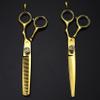Hair Cutting Scissors, 6 Inch Japan 440C Golden Upscale Scissor Cut Hair Cutting Scissors Thinning Barber Haircut Shears Hairdressing Scissors Set view 2