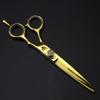 Hair Cutting Scissors, 6 Inch Japan 440C Golden Upscale Scissor Cut Hair Cutting Scissors Thinning Barber Haircut Shears Hairdressing Scissors Set view 3