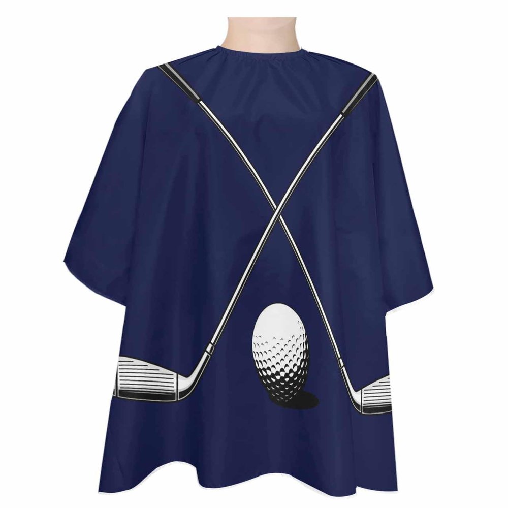 Barber Cape Hair Cut Cape for Men Kids Non-Stick Hair Elastic Adjustable Neck Snap Art Minimalist Golf Theme Salon Cape