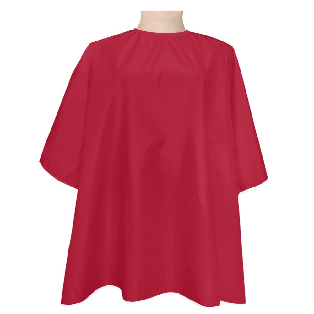 Barber Cape Hair Cut Cape for Men Kids Breathable Non-Stick Hair Elastic Adjustable Neck Snap Modern Red Salon Cape